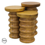 Zeugma 1009 Doğal Ahşap Mantar Sehpa Takımı