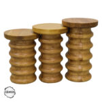 Zeugma 1009 Doğal Ahşap Mantar Sehpa Takımı