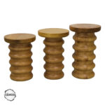 Zeugma 1009 Doğal Ahşap Mantar Sehpa Takımı