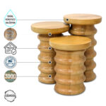 Zeugma 3000 Doğal Ahşap Mantar Sehpa Takımı