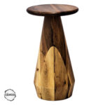 AsilWood 2000 Alinda Stil Ceviz Doğal Ahşap Mantar Sehpa 45x33 cm