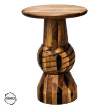 AsilWood 2000 Top Gövdeli Ceviz Doğal Ahşap Mantar Sehpa 53x33 cm