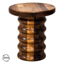 AsilWood 2000 Zeugma Stil Ceviz Doğal Ahşap Mantar Sehpa 45x33 cm