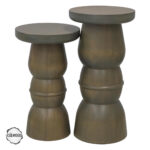 Gordion 1005 Doğal Ahşap İkili Mantar Sehpa Takımı