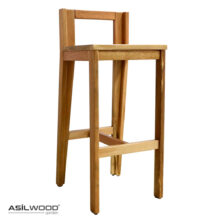 Kayın Doğal Ahşap Kare Tablalı Kafe Bistro Bar Taburesi Thonet Sandalye