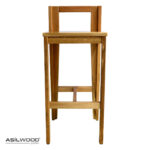 Kayın Doğal Ahşap Kare Tablalı Kafe Bistro Bar Taburesi Thonet Sandalye