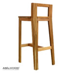 Kayın Doğal Ahşap Kare Tablalı Kafe Bistro Bar Taburesi Thonet Sandalye