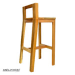 Kayın Doğal Ahşap Kare Tablalı Kafe Bistro Bar Taburesi Thonet Sandalye