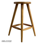 Kayın Doğal Ahşap Yuvarlak Tablalı Kafe Bistro Bar Taburesi Thonet Sandalye