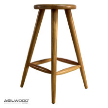 Kayın Doğal Ahşap Yuvarlak Tablalı Kafe Bistro Bar Taburesi Thonet Sandalye