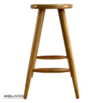 Kayın Doğal Ahşap Yuvarlak Tablalı Kafe Bistro Bar Taburesi Thonet Sandalye