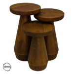 Alinda 1002 Doğal Ahşap Mantar Sehpa Takımı