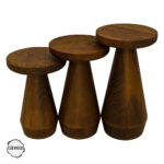 Alinda 1002 Doğal Ahşap Mantar Sehpa Takımı