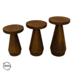 Alinda 1002 Doğal Ahşap Mantar Sehpa Takımı