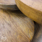 Alinda 1002 Doğal Ahşap Dokulu Yüzeyli Mantar Sehpa Takımı