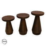 Alinda 40001 Doğal Ahşap Üçlü Mantar Sehpa Takımı