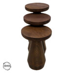 Alinda 40001 Doğal Ahşap Üçlü Mantar Sehpa Takımı