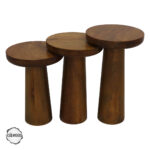 Assos 4000 Doğal Ahşap Mantar Sehpa Takımı