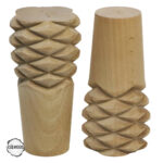 CNC Torna Ayak Kozalak Biçim Doğal Ahşap Mobilya Ayağı (AWC.140.8.15)