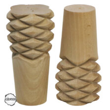 CNC Torna Ayak Kozalak Biçim Doğal Ahşap Mobilya Ayağı (AWC.140.8.15)