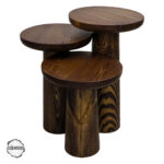 Assos 1002 Doğal Ahşap Dokulu Yüzey Mantar Sehpa Takımı