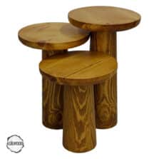 Assos 1008 Çam Dokulu Yüzey Mantar Sehpa Takımı