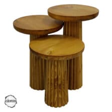 Assos 1008 Çizgili Çam Gövde Dokulu Yüzey Mantar Sehpa Takımı