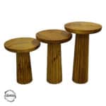 Assos 1008 Çizgili Çam Gövde Dokulu Yüzey Mantar Sehpa Takımı