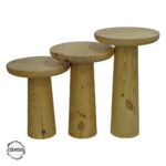 Assos 2000 Çam Dokulu Yüzey Mantar Sehpa Takımı