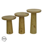 Assos 2000 Çam Dokulu Yüzey Mantar Sehpa Takımı