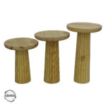 Assos 2000 Çizgili Çam Gövde Dokulu Yüzey Mantar Sehpa Takımı