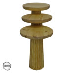 Assos 2000 Çizgili Çam Gövde Dokulu Yüzey Mantar Sehpa Takımı