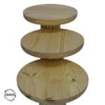 Assos 2000 Çizgili Çam Gövde Dokulu Yüzey Mantar Sehpa Takımı